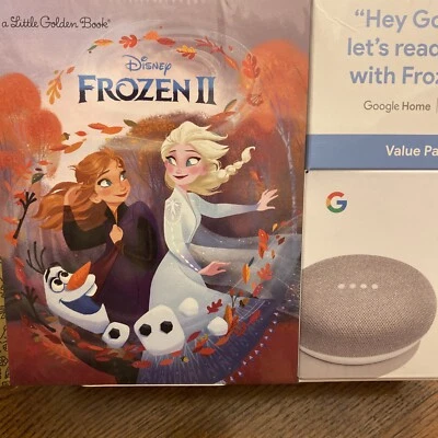 Google Home Mini Smart Speaker with Disney Frozen II Book Bundle New Sealed - Image 1 of 4