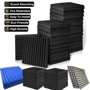 96 Pack Acoustic Wall Panels Studio Sound Noise Proofing Insulation Foam 24Pack - Picture 1 of 32