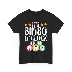 Bingo O'clock T-Shirt, Fun Bingo Lover Shirt, Colorful Bingo Tee, Bingo Night - Picture 1 of 15