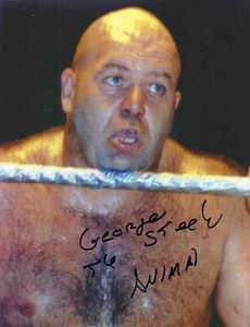 FOTO FIRMADA DE LUCHA LIBRE DE GEORGE ANIMAL STEELE 8X10 AUTOGRAFIADA EN PERSONA - Imagen 1 de 1