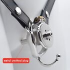 Stainless Steel Inverted Plugged Cylinder Chastity Cage With Belt Rings Lock