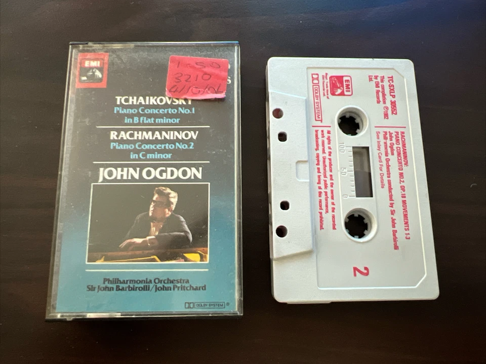 Ogdon - Tchaikovsky  Piano Concerto No. 1 , Rachmaninov Piano 2 - Cassette Tape  - Image 1 of 1