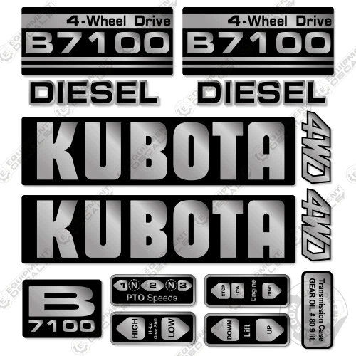 Kit de calcomanías para tractor Kubota B7100 - ¡7 AÑOS EXTERIOR 3M VINILO! Foto 1 de 1