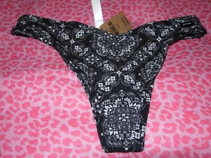 Victoria's Secret PINK sexy Tanga String V-Ausschnitt LOGO schwarz Biker Bandana S M XLXX - Bild 1 von 4