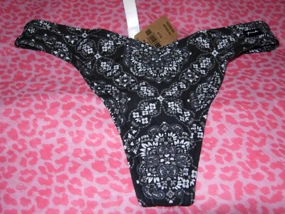 Victoria's Secret LOGOTIPO sexy fio dental corte V preto bandana motociclista P M XLXX - Imagem 1 de 4