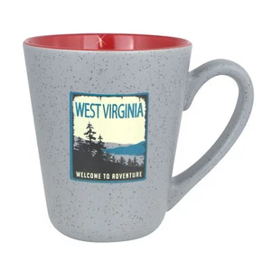 West Virginia Mug Grey Speck 11oz Souvenir Ceramic - Picture 1 of 1