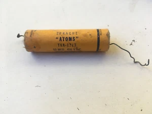 Sprague TVA-1713 Atom Capacitor TVA1713, 50 MFD 450 VDC, Voltage - Picture 1 of 4
