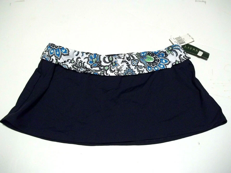 NEW RALPH LAUREN size 14 SWIMSUIT bikini bottom skirt skirtini royal navy blue - Image 1 of 1