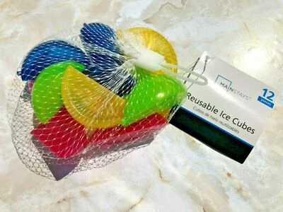 Reusable Ice Cubes Mainstays 12 Pieces Colorful Fruit Slice Design Light NEW! - Image 1 of 2