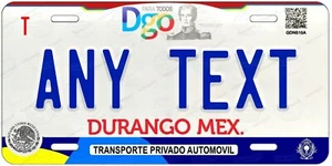Durango Mexiko 2010 beliebiger Text personalisiert Neuheit Auto KFZ Nummernschild ATV - Bild 1 von 8
