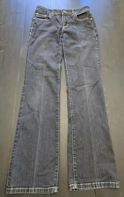 Pantalones de mezclilla DKNY Soho para mujer 28x32 tiro medio pierna recta gris carbón 2R/R Foto 1 de 4