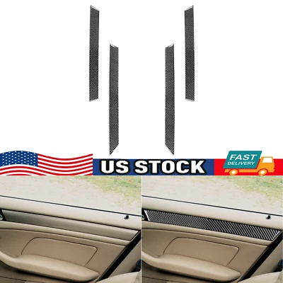 Cubierta de panel de puerta interior de fibra de carbono real 4 piezas para BMW Serie 3 M3 E46 1998-05 Foto 1 de 4