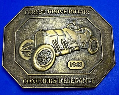Forest Grove Rotary Concours D'Elegance Car Collector Vintage 1981 Belt Buckle - Image 1 of 4