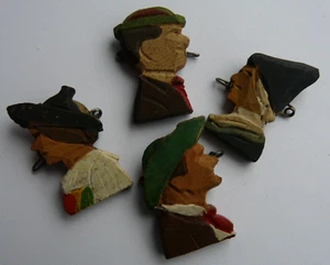 4 German WHW VDA Winterhilfswerk Badges. Headgear from Folk Costumes (143) - Picture 1 of 2