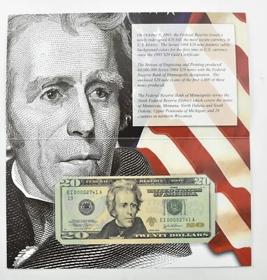 2004 $20 Minneapolis, MN Federal Reserve Note New Color Money Low Serial *2937 - Image 1 of 4