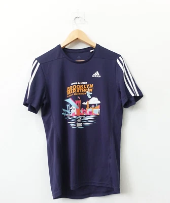 Футболка Brooklyn Marathon маленькая 2022 синяя спортивная одежда Aeroready Adidas топ - Изображение 1 из 4