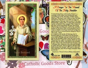 Saint. Bernard - Prayer to the Wound of the Holy Shoulder - Laminated  Holy Card - Picture 1 of 3