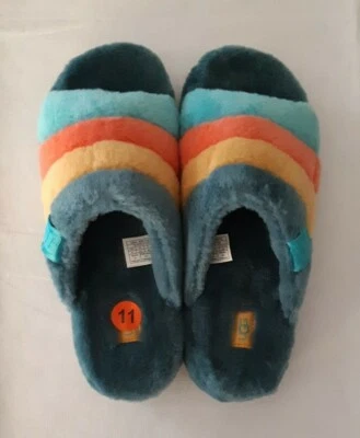 Zapatillas UGGs Fluff You Marina Azul Orgullo Rayas Para Hombre Talla 11 Slides 1123772 Foto 1 de 4