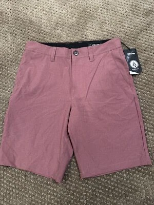 VOLCOM  Surf & Turf 4 Way Stretch Shorts Flat Front Size 28 NWT - Image 1 of 4