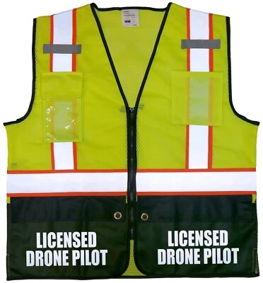 Chaleco Sobreviviente Piloto Drone Licenciado, Diseño REFLECTANTE, Chaleco Alta Visibilidad. Foto 1 de 4