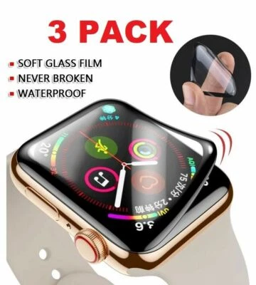 3x Protector Pantalla Cubierta Completa Apple iWatch 1/2/3/4/5/6/SE 38/40/42/44mm Foto 1 de 4