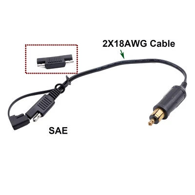 DIN Hella Powerlet Plug to SAE Battery Adapter Connector Cable f BMW Motorcycle - Image 1 of 4