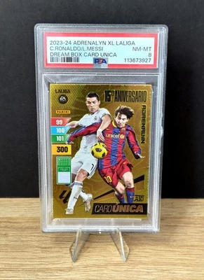 Panini Adrenalyn XL Cristiano Ronaldo Lionel Messi Card Unica PSA 8 - Imagen 1 de 3