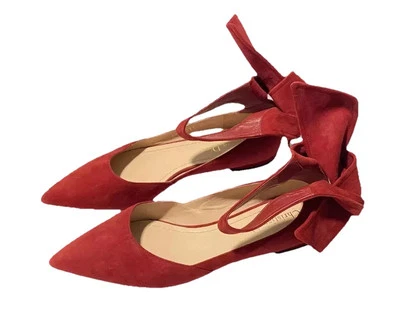 Новый без коробки Christian Dior La Belle D замшевые туфли на плоской подошве красный женщин туфли ЕС 36,5 / США 6,5 - Изображение 1 из 4