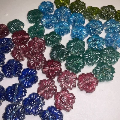 46 piezas. Lote de cuentas de flores antiguas grandes de 20 mm color mezclado para hacer joyas Foto 1 de 4