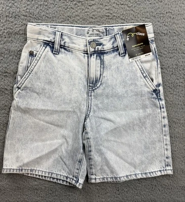 art class Shorts Boys Small 6/7 Blue Acid Wash Denim Loose Adjustable Waist - Image 1 of 4