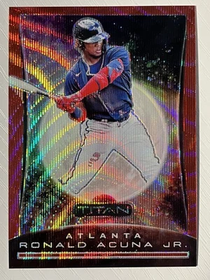 Ronald Acuna Jr. 2020 Panini Chronicles Titan Ruby Wave #18 144/199 Braves - Image 1 of 2