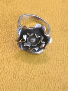 Vintage "Rose" Ring Sterling Silver Women Jewelry size 8.75 - Picture 1 of 6