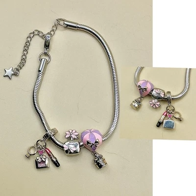 3fach Charm Anhänger Parfum + filigrane Accessoires m. Armband 16+5 cm 🎀 - Bild 1 von 4