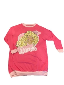 New Mattel Movie Barbie Women Nightshirt gown Pink Long Sleeve Small NWOT - Picture 1 of 6