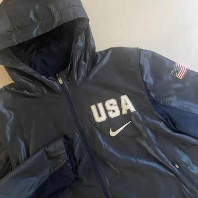 Jaqueta de basquete masculina Nike Team USA Olimpíadas XL ventilada holográfica zíper completo - Imagem 1 de 4