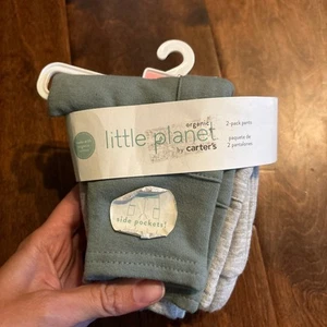 Little Planet By Carter's Boys Newborn Pants Bottoms Gray Green Organic Cotton - Picture 1 of 4