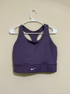 Sujetador deportivo largo Nike Dri-FIT Swoosh púrpura XXL CZ4496-574 soporte medio Foto 1 de 3