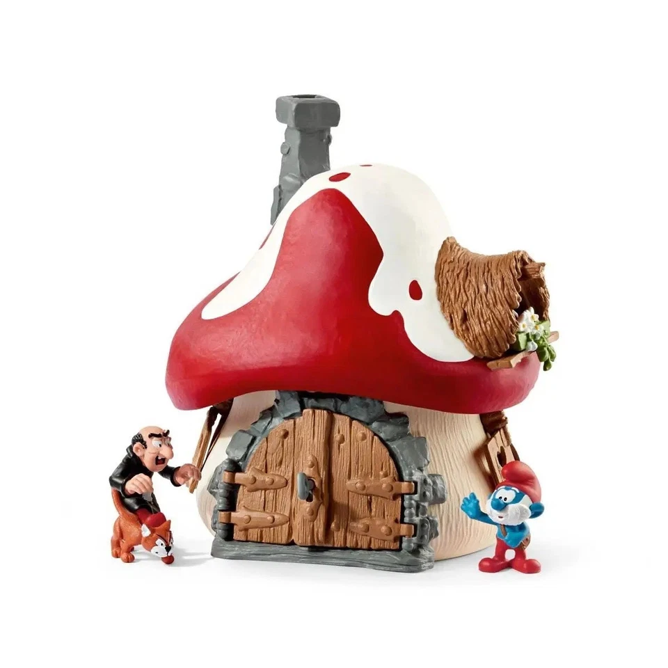 Schleich The Smurfs Smurf HOUSE With Gargamel Azrael & Papa Smurf 20803