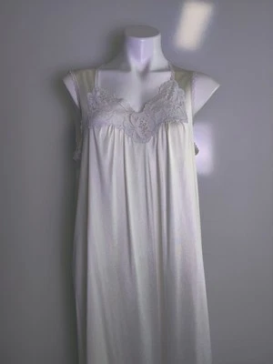Vintage Collectibles By JC Penney Ivory Long Nightgown Med Lace Neck Sexy *Read - Image 1 of 4