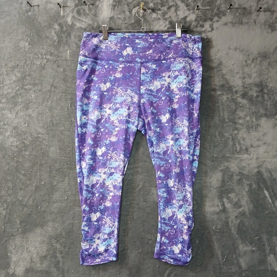 GAIAM YOGA 裤子女式大号紫色弹力活动服 — 第 1/4 张图片