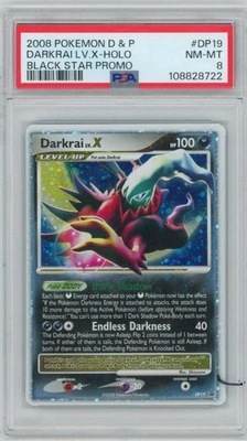 2008 Pokemon Diamond & Pearl Darkrai LV.X #DP19 Black Star Promo Holo PSA 8 - Image 1 of 2