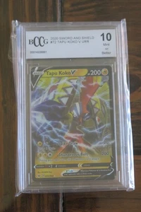POKEMON 2020 SWORD & SHIELD TAPU KOKO V URR 072/202 BCCG 10 MINT - Picture 1 of 1