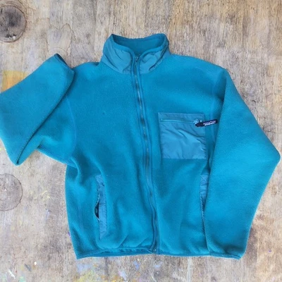 Chaqueta polar vintage Patagonia juvenil talla 12 verde azulado cremallera completa Foto 1 de 3