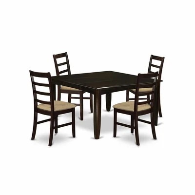 PFAN5-CAP-C 5 Pc Dining set-Table with Leaf and 4 Kitchen Chairs. - Image 1 of 4