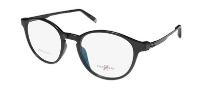 NUEVAS GAFAS CHARMANT Z 19855 BK BORDE COMPLETO UNISEX TITANIO OVALADAS 50-19-140 NEGRAS Foto 1 de 4