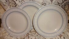 Martha Stewart Everyday 3 Salad Plates Blue Bands/Strips, Brown Dots & Lines (3)