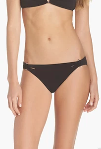 Parte inferior de bikini Robin Piccone L106918 negra para mujer talla pequeña - Imagen 1 de 3