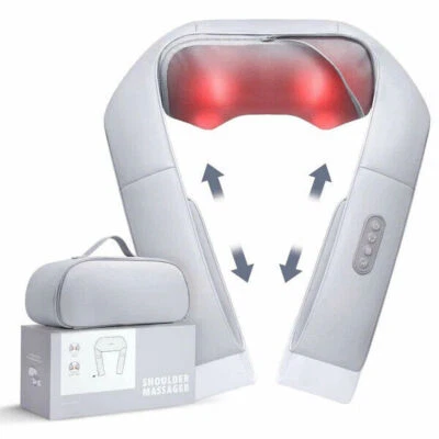New Pro Back Neck and Shoulder Massager with Heat Deep Tissue 3D Kneading Pillow - Image 1 of 4