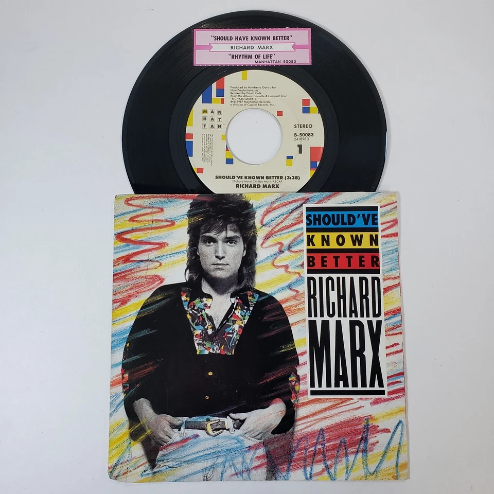 Richard Marx "Should've Known Better" 45 Vg+ Tested Picture Sleeve Jukebox Title - Image 1 of 4