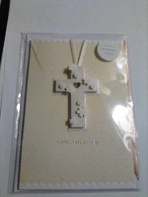 Tarjeta de felicitación de bautizo/bautismo para bebé con cruz portátil ENVÍO GRATUITO Foto 1 de 3